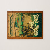 Halve Moon Cay Bahamas Retro Sunset Vacation 60s Legpuzzel (Horizontaal)