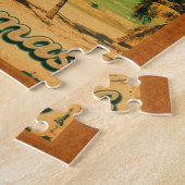 Halve Moon Cay Bahamas Retro Sunset Vacation 60s Legpuzzel (Zijkant)