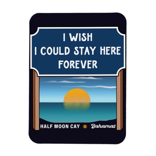 Halve Moon Cay Bahamas Retro Sunset Vacation 60s Magneet (Verticaal)