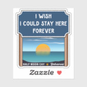 Halve Moon Cay Bahamas Retro Sunset Vacation 60s Sticker (Vel)