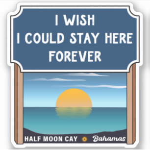 Halve Moon Cay Bahamas Retro Sunset Vacation 60s Sticker