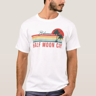Halve Moon Cay Bahamas Retro Sunset Vacation 60s T-shirt
