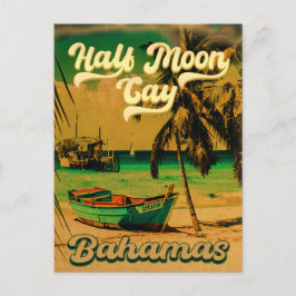 Halve Moon Cay Bahamas Retro  Vacatie 60 s Briefkaart