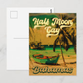 Halve Moon Cay Bahamas Retro  Vacatie 60 s Briefkaart (Voorkant / Achterkant)