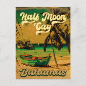 Halve Moon Cay Bahamas Retro Vacatie 60 s Briefkaart (Voorkant)