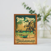 Halve Moon Cay Bahamas Retro Vacatie 60 s Briefkaart (Staand voorkant)
