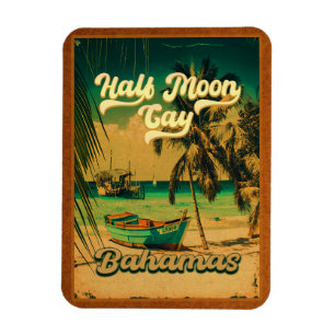 Halve Moon Cay Bahamas Retro Vacatie 60 s Magneet