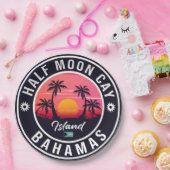Halve Moon Cay Bahamas Retro Vacatie 60 s Papieren Bordje (Feest)