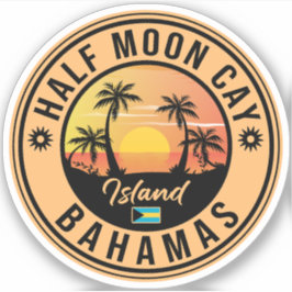 Halve Moon Cay Bahamas Retro  Vacatie 60 s Sticker