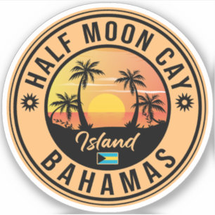 Halve Moon Cay Bahamas Retro  Vacatie 60 s Sticker