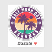 Halve Moon Cay Bahamas Retro  Vacatie 60 s Sticker (Vel)