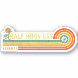 Halve Moon Cay Bahamas Retro  Vacatie 60 s Sticker