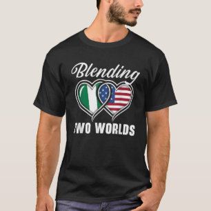 Halve Nigeriaanse Amerikaanse vlag Nigeria Ameri T-shirt
