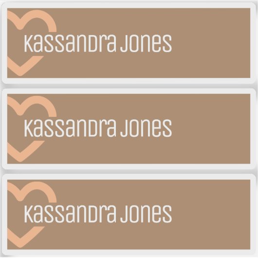 Halve Oranje hartvorm bruin label (Voorkant)