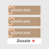 Halve Oranje hartvorm bruin label (Vel)