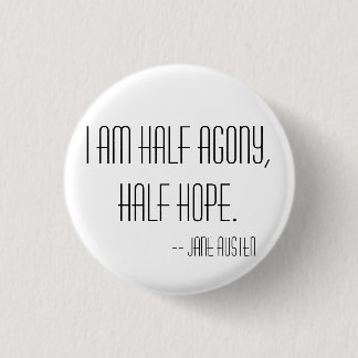 Halve pijn, halve hoop ronde button 3,2 cm