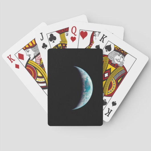 halve planeet aarde wetenschap ruimte universum ge pokerkaarten (Achterkant)