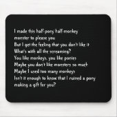 halve pony halve aap monster muismat (Voorkant)