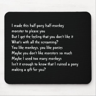 halve pony halve aap monster muismat