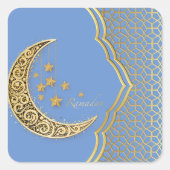 Halve ramadan vierkante sticker (Voorkant)