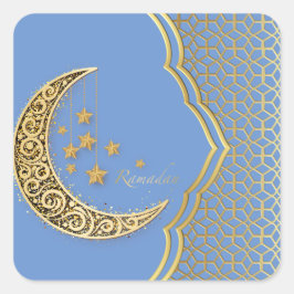 Halve ramadan vierkante sticker