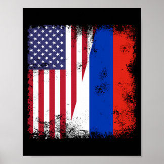 Halve Russische vlag Poster