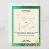 Halve Saree Ceremonie Hindoe Indisch Groen Goud Kaart (Achterkant)