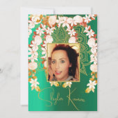 Halve Saree Ceremonie Hindu Bloemen Garland Groen Kaart (Voorkant)