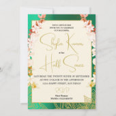 Halve Saree Ceremonie Hindu Bloemen Garland Groen Kaart (Achterkant)