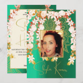 Halve Saree Ceremonie Hindu Bloemen Garland Groen Kaart (Voorkant / Achterkant)