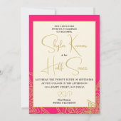 Halve Saree Ceremonie Indisch Roze Goud Kaart (Achterkant)