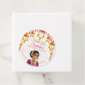 Halve Saree ceremonie schattig Indiase meisje guns Bedankjes Labels (In situ)