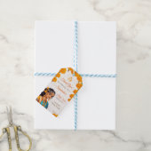 Halve Saree ceremonie schattig indiase meisje guns Cadeaulabel (Met Touw)