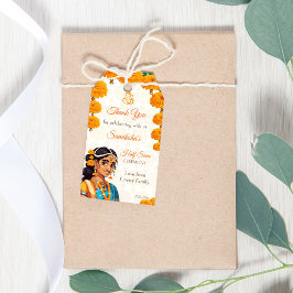 Halve Saree ceremonie schattig indiase meisje guns Cadeaulabel