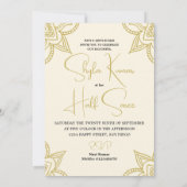 Halve Saree Ceremony Indiase Cream Gold Kaart (Achterkant)