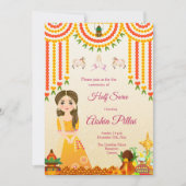 Halve Saree uitnodiging Halve sari uitnodiging (Voorkant)