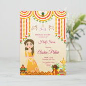 Halve Saree uitnodiging Halve sari uitnodiging (Staand voorkant)