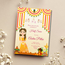 Halve Saree uitnodiging Halve sari uitnodiging