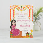 Halve sari uitnodiging Halve sari uitnodiging (Staand voorkant)