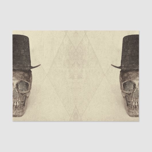 Halve schedel met bovenste geit  sepia tissuepapier (Voorkant)