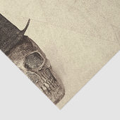 Halve schedel met bovenste geit  sepia tissuepapier (Detail)