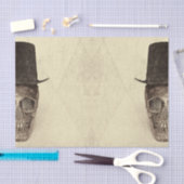 Halve schedel met bovenste geit  sepia tissuepapier (Craft)