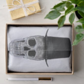 Halve schedel met zwarte bovenlaag en witte gothie tissuepapier (Geschenk)