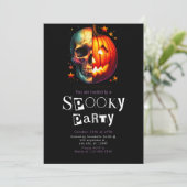 Halve schedel pompoen moderne minimalistische Hall Kaart (Staand voorkant)