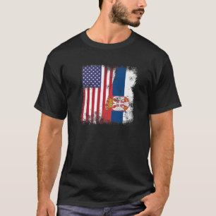 Halve Servische vlag    Servië Verenigde Staten Gi T-shirt