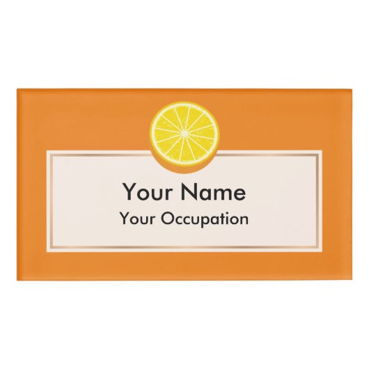 Halve Sinaasappel Naambadge (Voorkant)