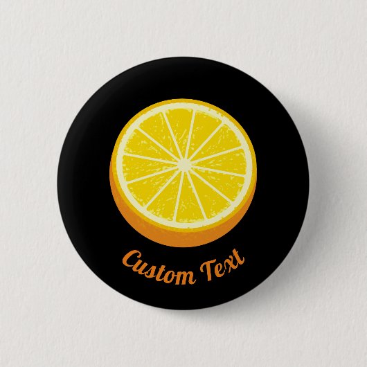 Halve Sinaasappel Ronde Button 5,7 Cm (Voorkant)