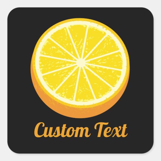 Halve Sinaasappel Vierkante Sticker (Voorkant)