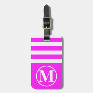 Halve Streep Monogram Roze Bagagelabel