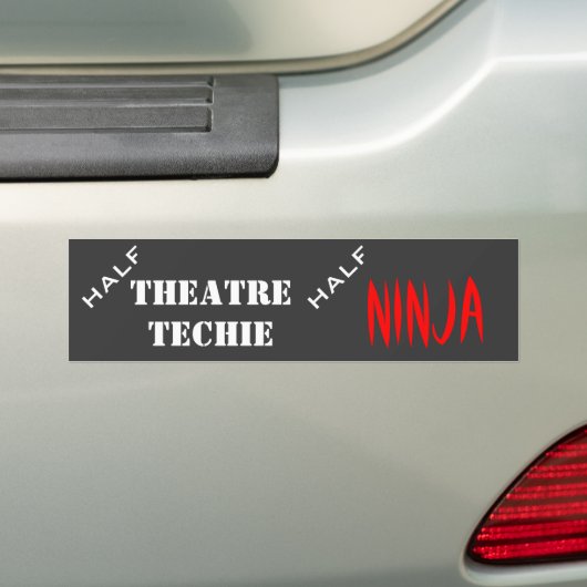 Halve techie, halve ninja bumpersticker (Op auto)